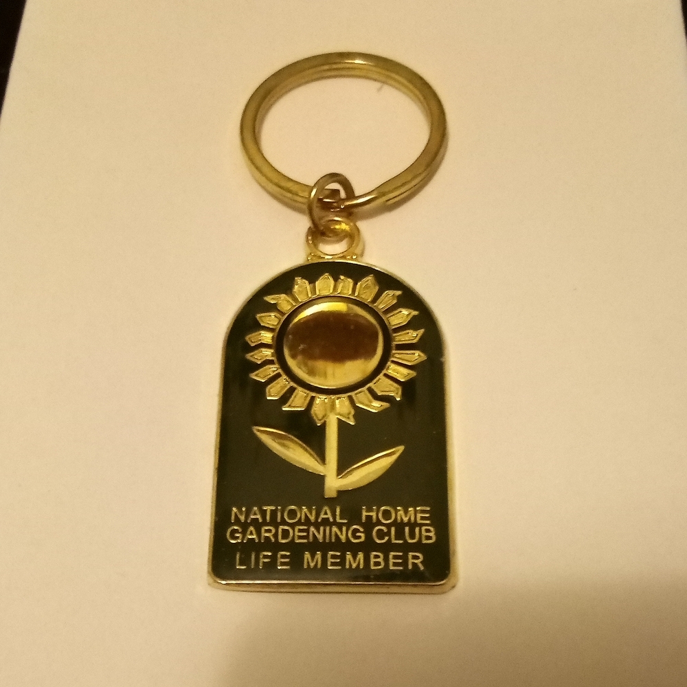 Vintage Black and Gold National Home Gardening Club Life Member Key Ring